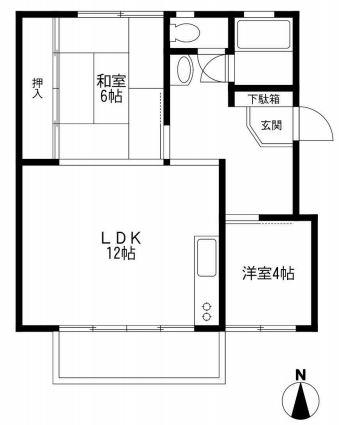 Floor plan. 2LDK, Price 4.9 million yen, Occupied area 48.82 sq m