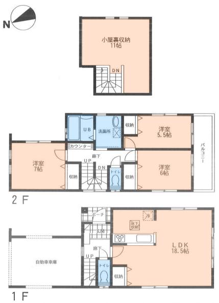 Floor plan. (1), Price 28.8 million yen, 3LDK+S, Land area 110.97 sq m , Building area 106.4 sq m