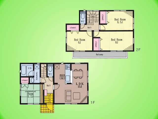 Floor plan. (5 Building), Price 30,800,000 yen, 4LDK, Land area 116.55 sq m , Building area 93.96 sq m