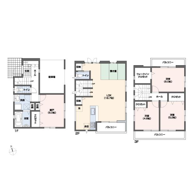Floor plan. (No.B-7 compartment), Price 33,800,000 yen, 2LDK+S, Land area 70.2 sq m , Building area 112.65 sq m