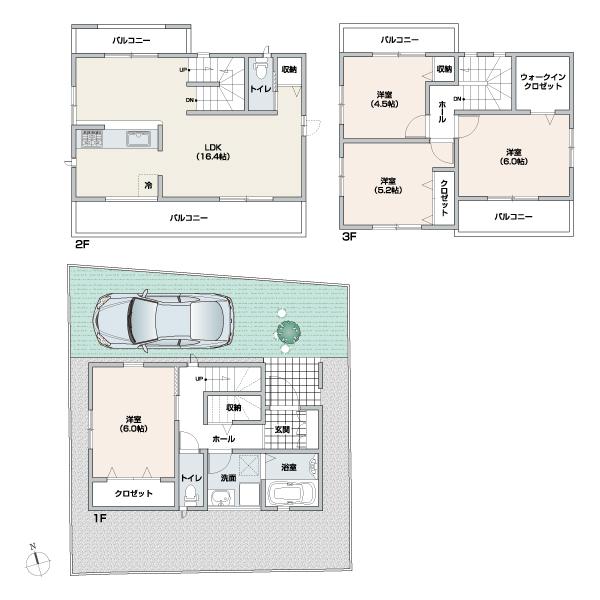 Floor plan. (No.A-6 compartment), Price 36,800,000 yen, 4LDK, Land area 82.79 sq m , Building area 100.18 sq m