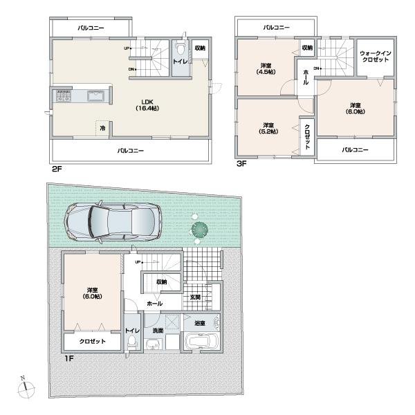 Floor plan. (No.A-6 compartment), Price 36,800,000 yen, 4LDK, Land area 82.79 sq m , Building area 100.18 sq m