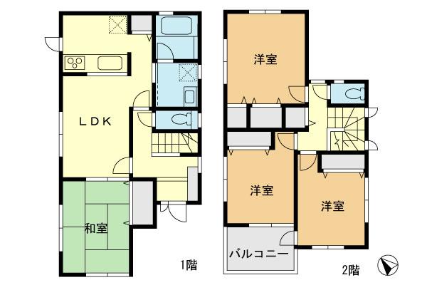 Floor plan. 27.5 million yen, 4LDK, Land area 100.12 sq m , Building area 89.01 sq m