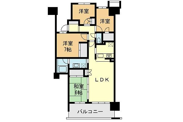 Floor plan. 4LDK, Price 24,800,000 yen, Occupied area 88.35 sq m , Balcony area 12.4 sq m floor plan