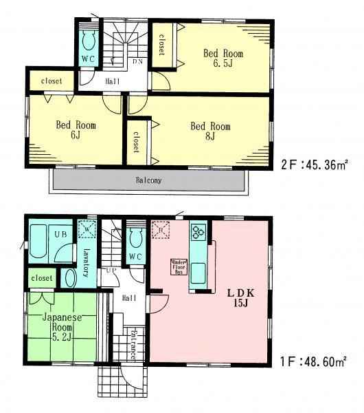 Floor plan. 32,800,000 yen, 4LDK, Land area 116.55 sq m , Building area 93.96 sq m