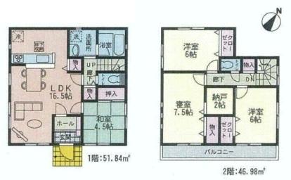 Floor plan. (4), Price 17.8 million yen, 4LDK, Land area 134.05 sq m , Building area 98.82 sq m