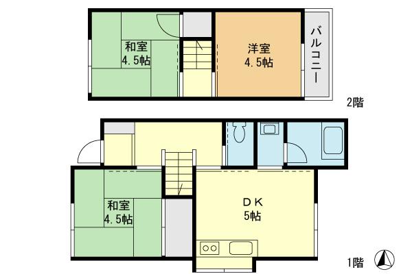 Floor plan. 10 million yen, 3DK, Land area 61.42 sq m , Building area 57.4 sq m