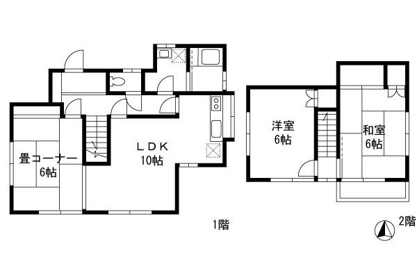 Floor plan. 21,800,000 yen, 2LDK, Land area 204.3 sq m , Building area 67.7 sq m