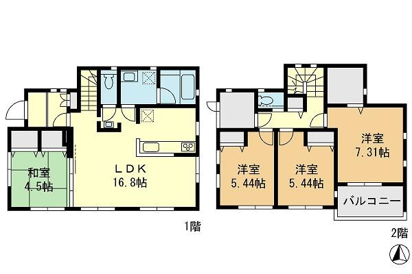 Floor plan. 33,800,000 yen, 4LDK, Land area 105.83 sq m , Building area 98.51 sq m floor plan