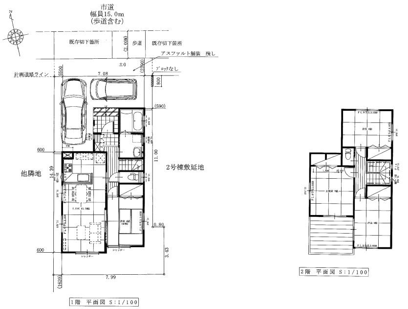 Floor plan. (1 Building), Price 34,400,000 yen, 4LDK, Land area 105 sq m , Building area 94.46 sq m