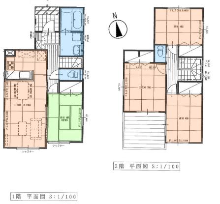 Floor plan. (2 ●), Price 33,400,000 yen, 4LDK, Land area 122 sq m , Building area 98.54 sq m