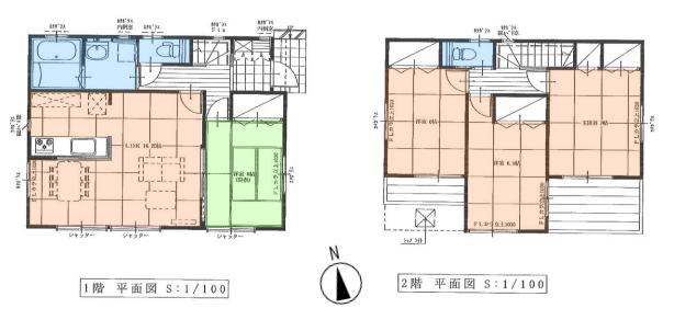 Floor plan. (1 ●), Price 34,400,000 yen, 4LDK, Land area 114 sq m , Building area 94.46 sq m