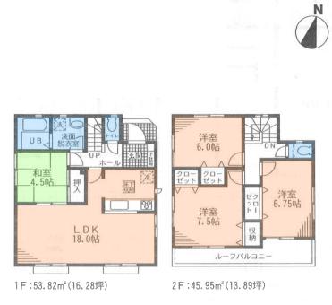 Floor plan. (7 ●), Price 36,800,000 yen, 4LDK, Land area 115.16 sq m , Building area 99.77 sq m