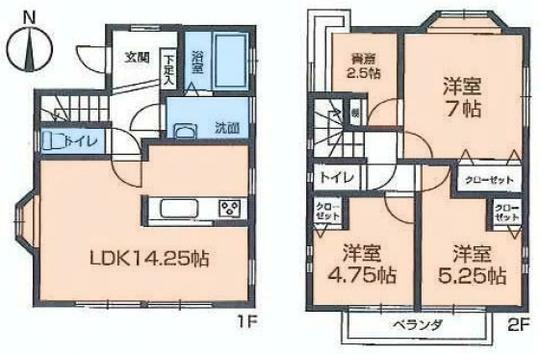 Floor plan. 23.8 million yen, 3LDK+S, Land area 100.04 sq m , Building area 79.99 sq m
