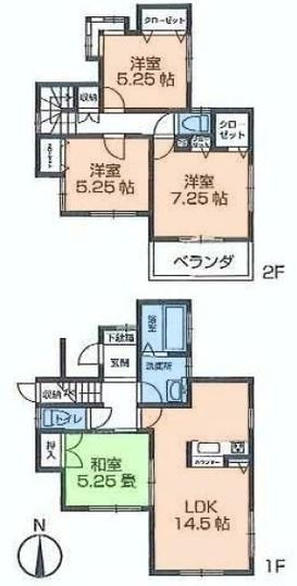 Floor plan. 27,800,000 yen, 4LDK, Land area 108.17 sq m , Building area 92.32 sq m
