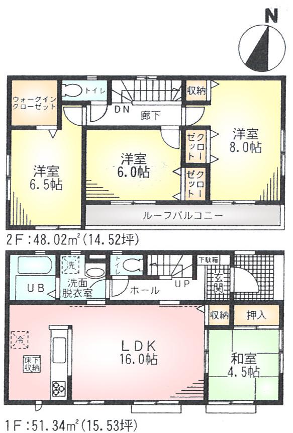 Floor plan. (5), Price 38,800,000 yen, 4LDK, Land area 101.4 sq m , Building area 99.36 sq m