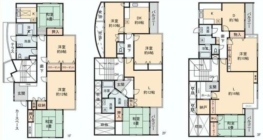 Floor plan. 69,800,000 yen, 8LDK+S, Land area 192.1 sq m , Building area 340.48 sq m