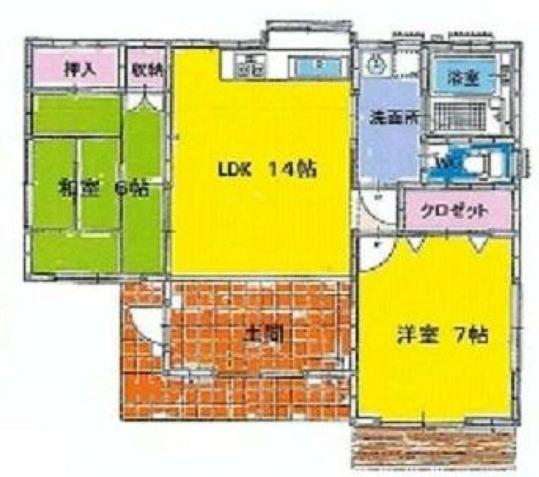 Floor plan. 19,800,000 yen, 2LDK, Land area 366.07 sq m , Building area 58.66 sq m
