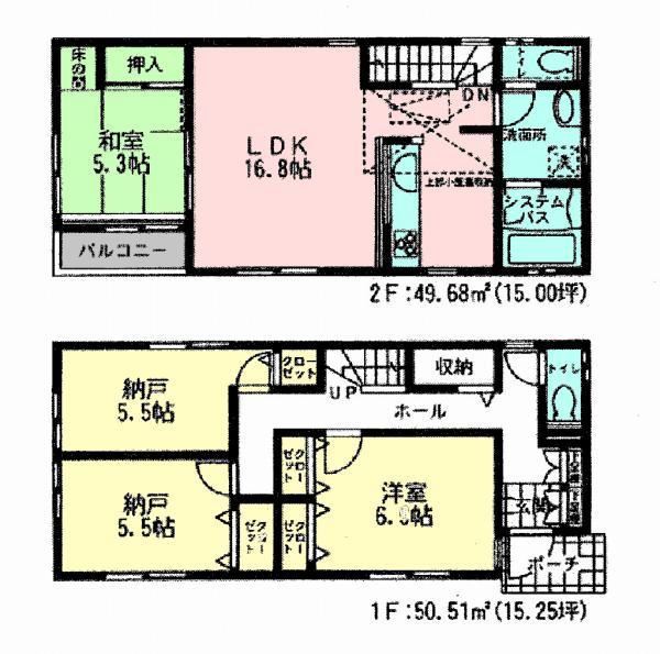 Floor plan. 32,800,000 yen, 4LDK, Land area 101.28 sq m , Building area 100.19 sq m