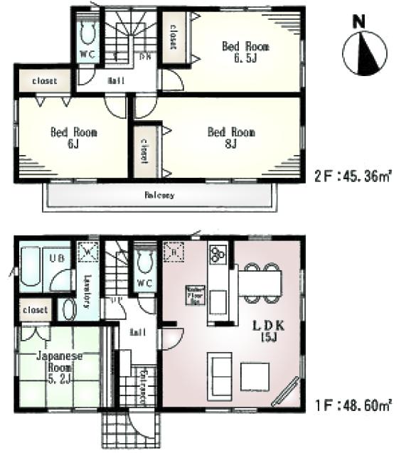 Floor plan. (5), Price 30,800,000 yen, 4LDK, Land area 116.55 sq m , Building area 93.96 sq m