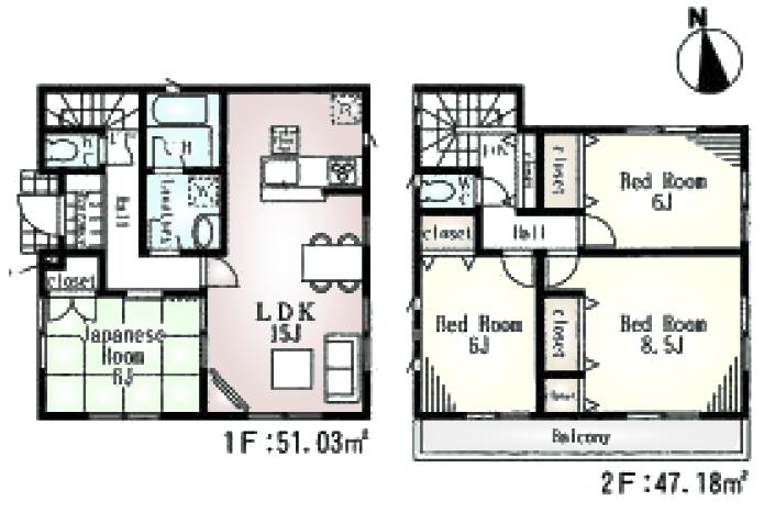 Floor plan. (1), Price 33,800,000 yen, 4LDK, Land area 97.21 sq m , Building area 98.21 sq m
