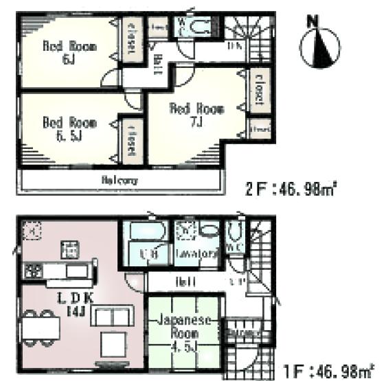 Floor plan. (4), Price 31,800,000 yen, 4LDK, Land area 116.75 sq m , Building area 93.96 sq m