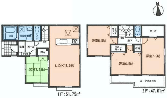 Floor plan. (4 ●), Price 27.6 million yen, 4LDK, Land area 108.05 sq m , Building area 99.36 sq m