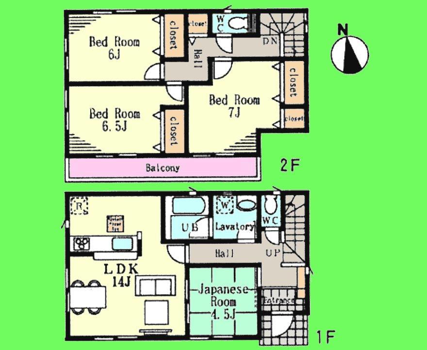 Floor plan. (4 Building), Price 33,800,000 yen, 4LDK, Land area 116.75 sq m , Building area 93.96 sq m