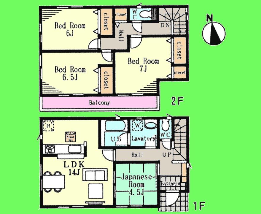 Floor plan. (5 Building), Price 32,800,000 yen, 4LDK, Land area 116.55 sq m , Building area 93.96 sq m