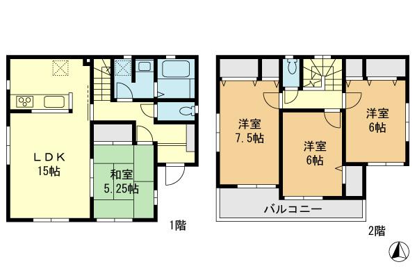 Floor plan. 28.8 million yen, 4LDK, Land area 120.74 sq m , Building area 96.46 sq m floor plan