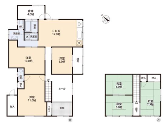 Floor plan. 21,800,000 yen, 6LDK, Land area 642.02 sq m , Building area 158.53 sq m floor plan