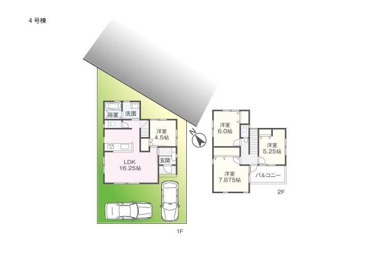 Floor plan. (4 Building), Price 29,800,000 yen, 4LDK, Land area 115.3 sq m , Building area 92.74 sq m