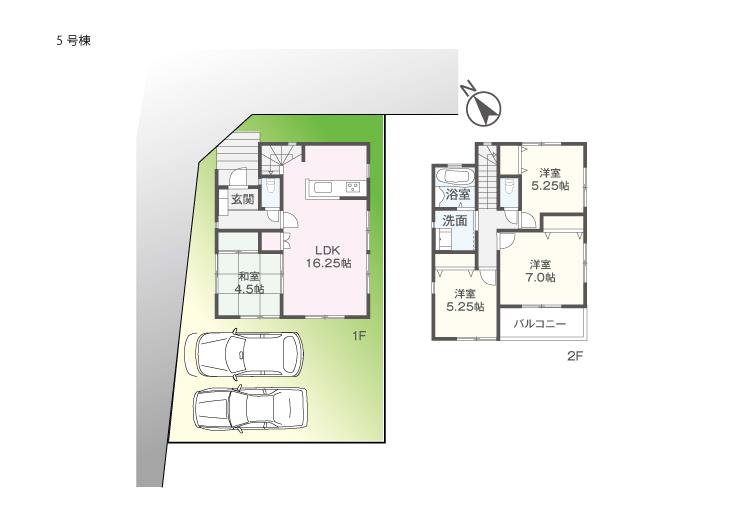 Floor plan. (5 Building), Price 28.8 million yen, 4LDK, Land area 110.48 sq m , Building area 88.6 sq m