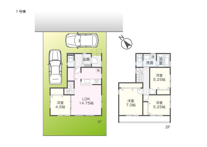 Floor plan. (7 Building), Price 27,800,000 yen, 4LDK, Land area 113.71 sq m , Building area 90.15 sq m