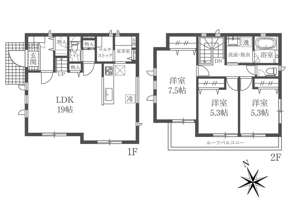 Floor plan. (No.A-1), Price 42,800,000 yen, 3LDK, Land area 100.19 sq m , Building area 96.87 sq m