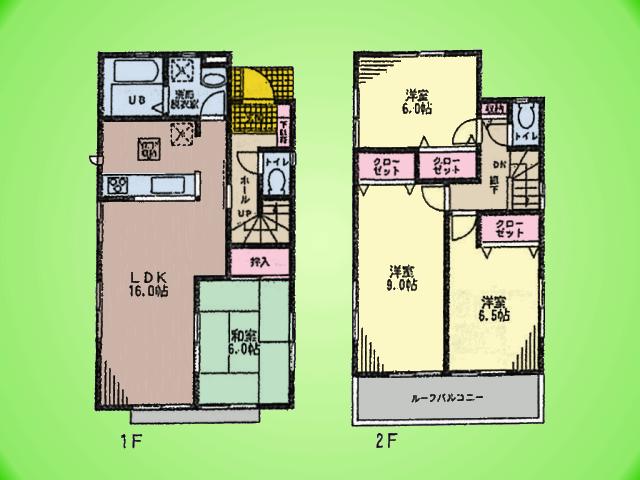 Floor plan. (1 Building), Price 33,800,000 yen, 4LDK, Land area 110.23 sq m , Building area 99.37 sq m