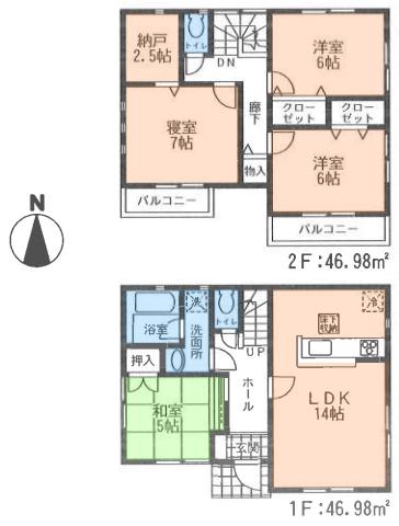 Floor plan. (1), Price 30,800,000 yen, 4LDK, Land area 150.95 sq m , Building area 93.96 sq m
