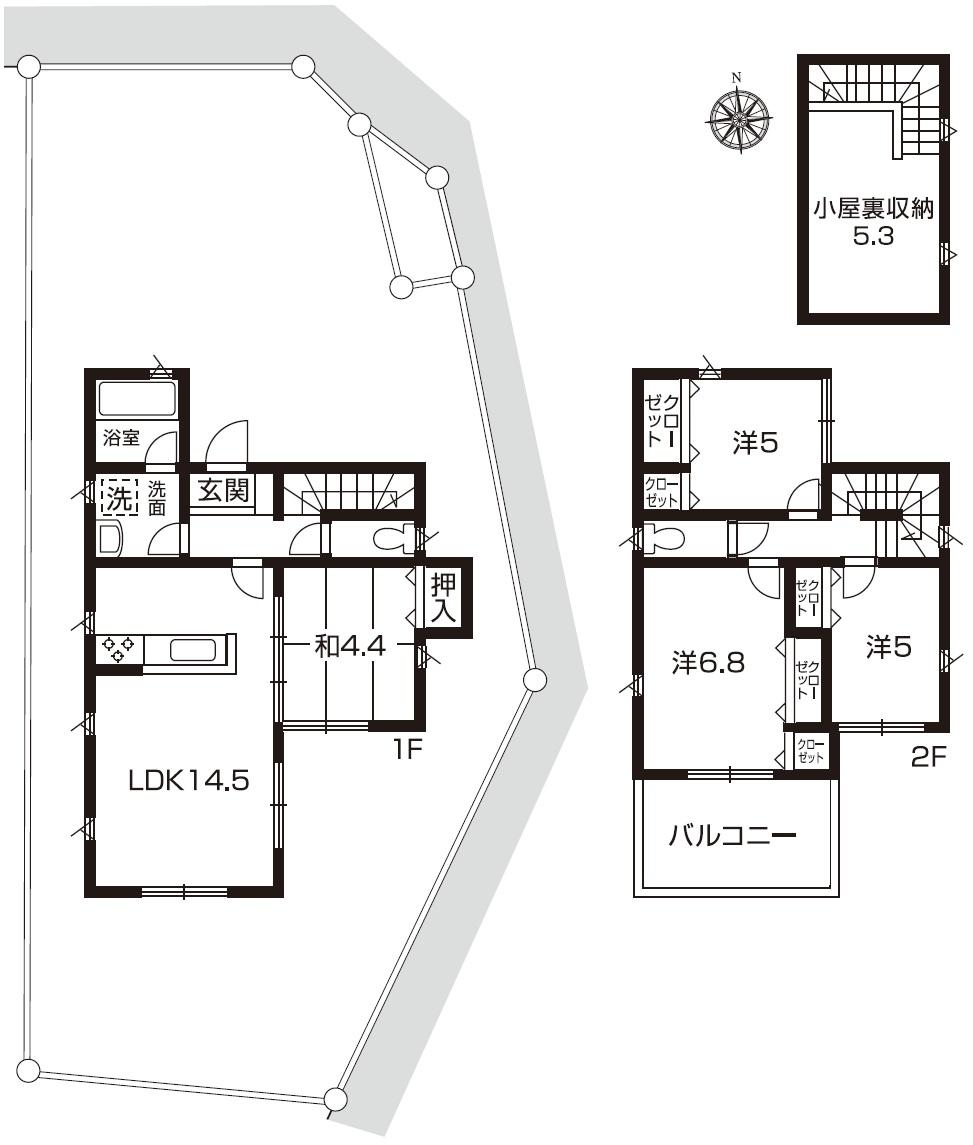 Floor plan. (No.7), Price 35,800,000 yen, 4LDK+S, Land area 107.16 sq m , Building area 85.67 sq m