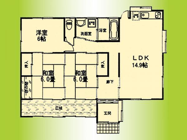 Floor plan. 11.9 million yen, 3LDK, Land area 210 sq m , Building area 89.47 sq m