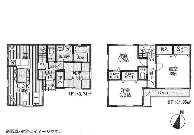 Floor plan. (3 Building), Price 23.8 million yen, 4LDK, Land area 110.54 sq m , Building area 88.69 sq m