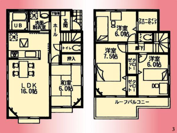 Floor plan. 29,800,000 yen, 4LDK, Land area 114.44 sq m , Building area 98.53 sq m
