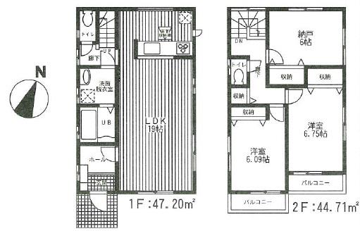 Floor plan. 31,800,000 yen, 2LDK+S, Land area 101.03 sq m , Building area 91.91 sq m