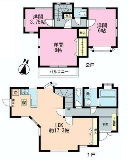 Floor plan. 16 million yen, 3LDK, Land area 110.07 sq m , Building area 84.66 sq m
