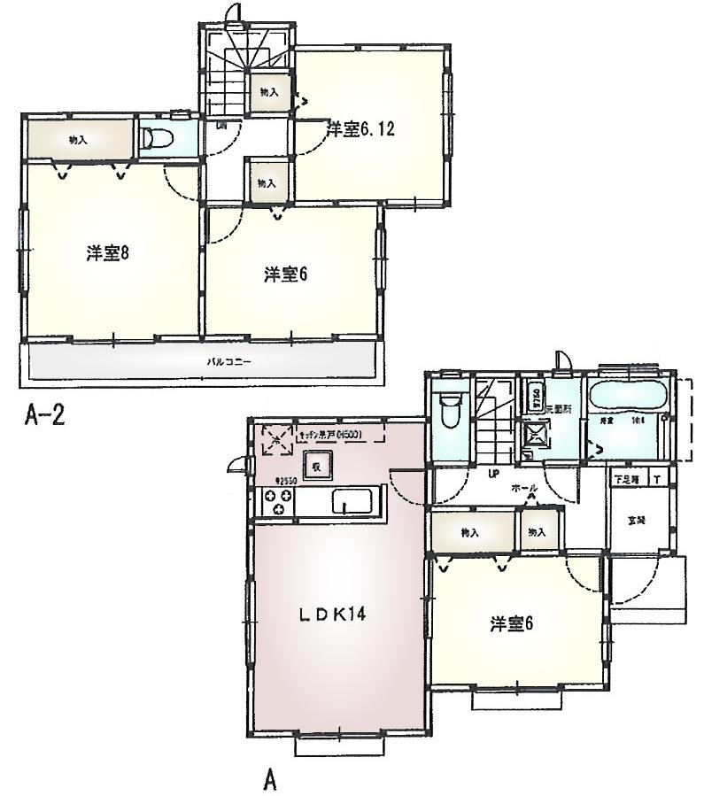 Floor plan. (A Building), Price 23,300,000 yen, 4LDK, Land area 120.99 sq m , Building area 94.6 sq m