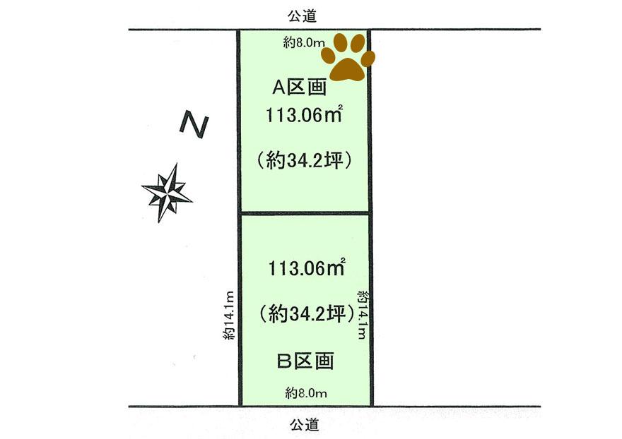 Compartment figure. Land price 17,770,000 yen, Land area 113.06 sq m