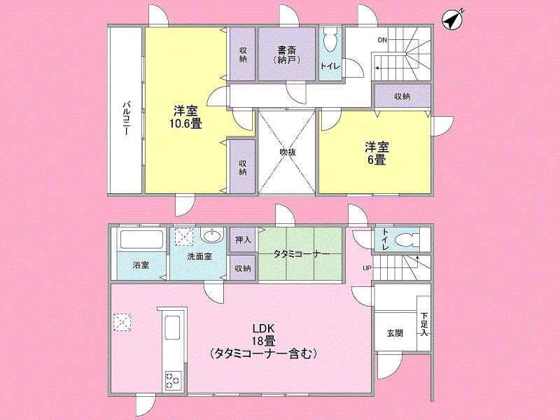 Floor plan. 49,800,000 yen, 3LDK + S (storeroom), Land area 100.21 sq m , Building area 96.88 sq m