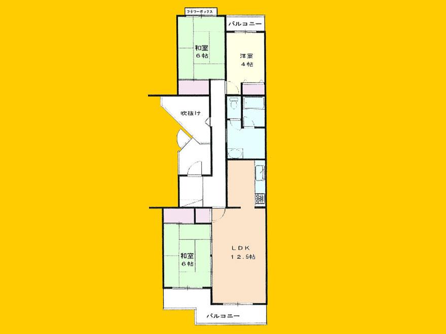 Floor plan. 3LDK, Price 29,800,000 yen, Footprint 74.3 sq m , Balcony area 10.41 sq m