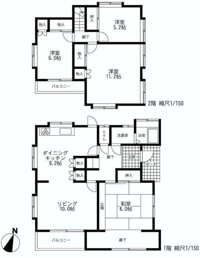 Floor plan. 38 million yen, 4LDK, Land area 166.84 sq m , Building area 120.5 sq m