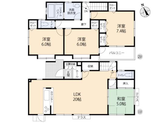 Floor plan. 24,700,000 yen, 4LDK, Land area 151.07 sq m , Building area 102.68 sq m floor plan