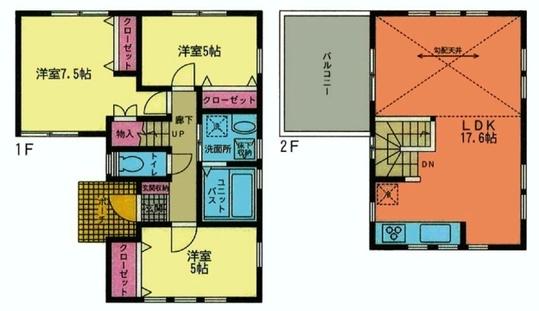 Floor plan. 33,800,000 yen, 3LDK, Land area 115.85 sq m , Building area 80 sq m